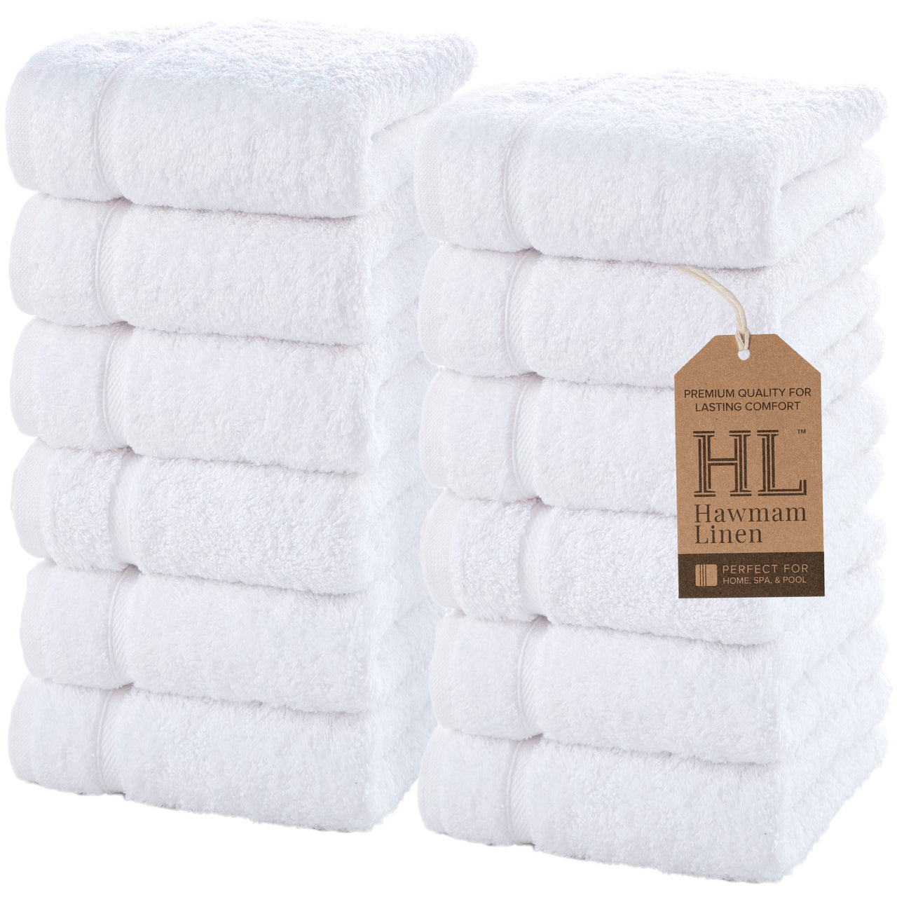 Classic Oasis Collection 12 Piece Washcloths