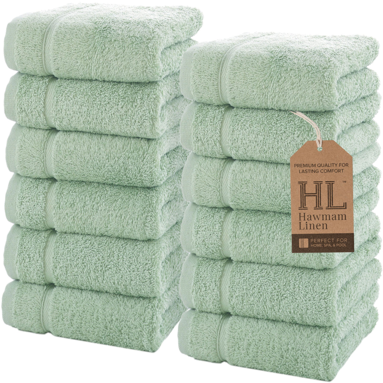 Classic Oasis Collection 12 Piece Washcloths