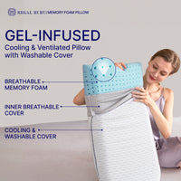 Thumbnail for Regal Ruby Gel Memory Foam Pillow - Bed Pillows with Viscose Made from Bamboo Pillow Cover, Cooling